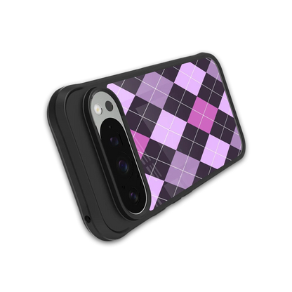 Argyle Purple stylish phone case for google pixel 9 pro xl | glossy glass and slim fit