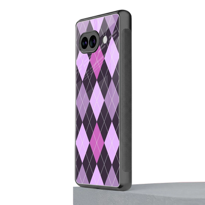 Argyle Purple google pixel 10a mobile cover | shockproof glass phone case
