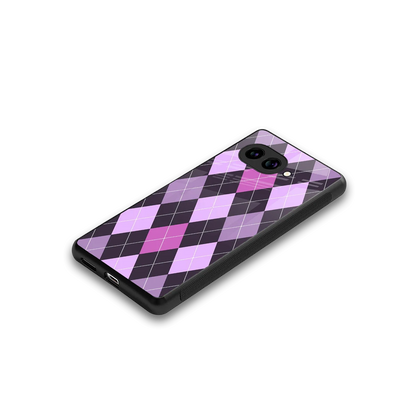 Argyle Purple stylish phone case for google pixel 10a | glossy glass and slim fit