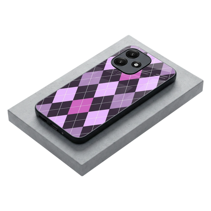 Argyle Purple stylish phone case for redmi 12 5g | glossy glass and slim fit