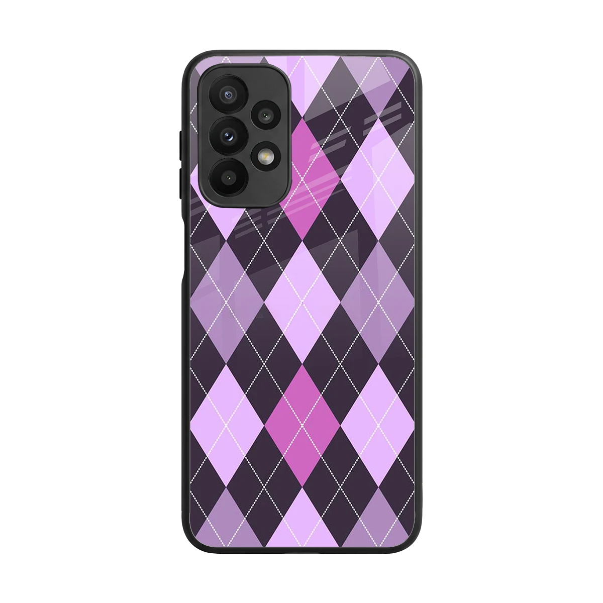 Argyle Purple back phone cover | glass case for samsung galaxy a23