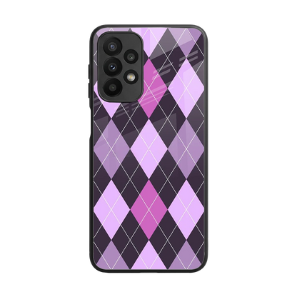 Argyle Purple back phone cover | glass case for samsung galaxy a23