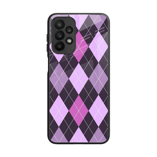 Argyle Purple back phone cover | glass case for samsung galaxy a23