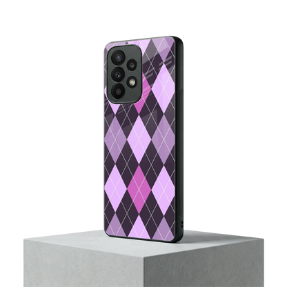Argyle Purple samsung galaxy a23 mobile cover | shockproof glass phone case