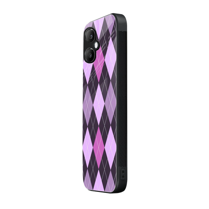Argyle Purple samsung galaxy a06 5g mobile cover | shockproof glass phone case