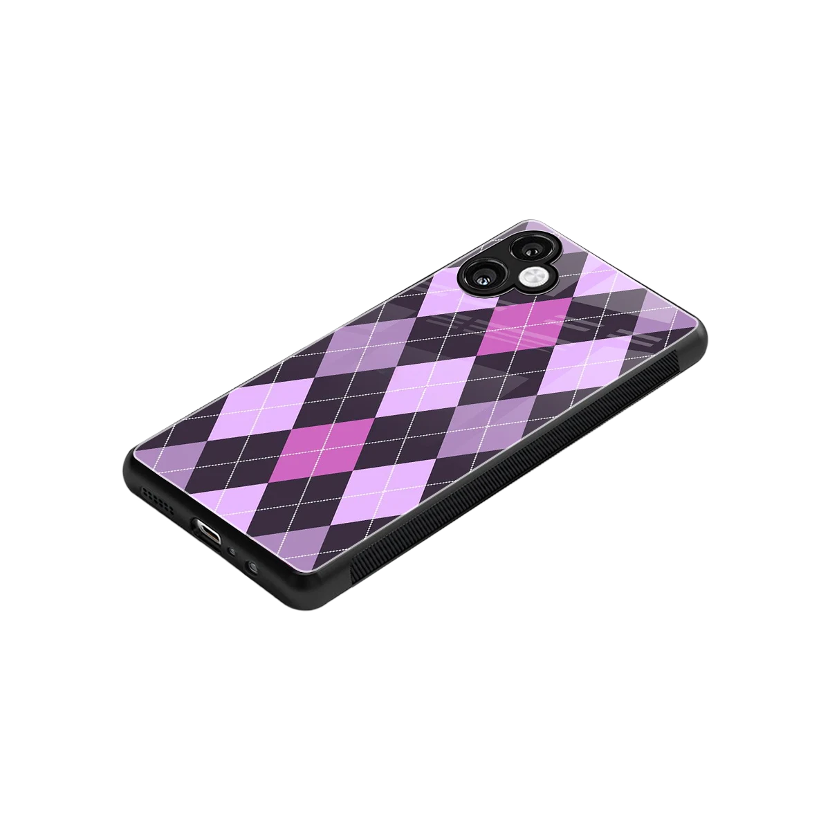 Argyle Purple stylish phone case for samsung galaxy a06 5g | glossy glass and slim fit