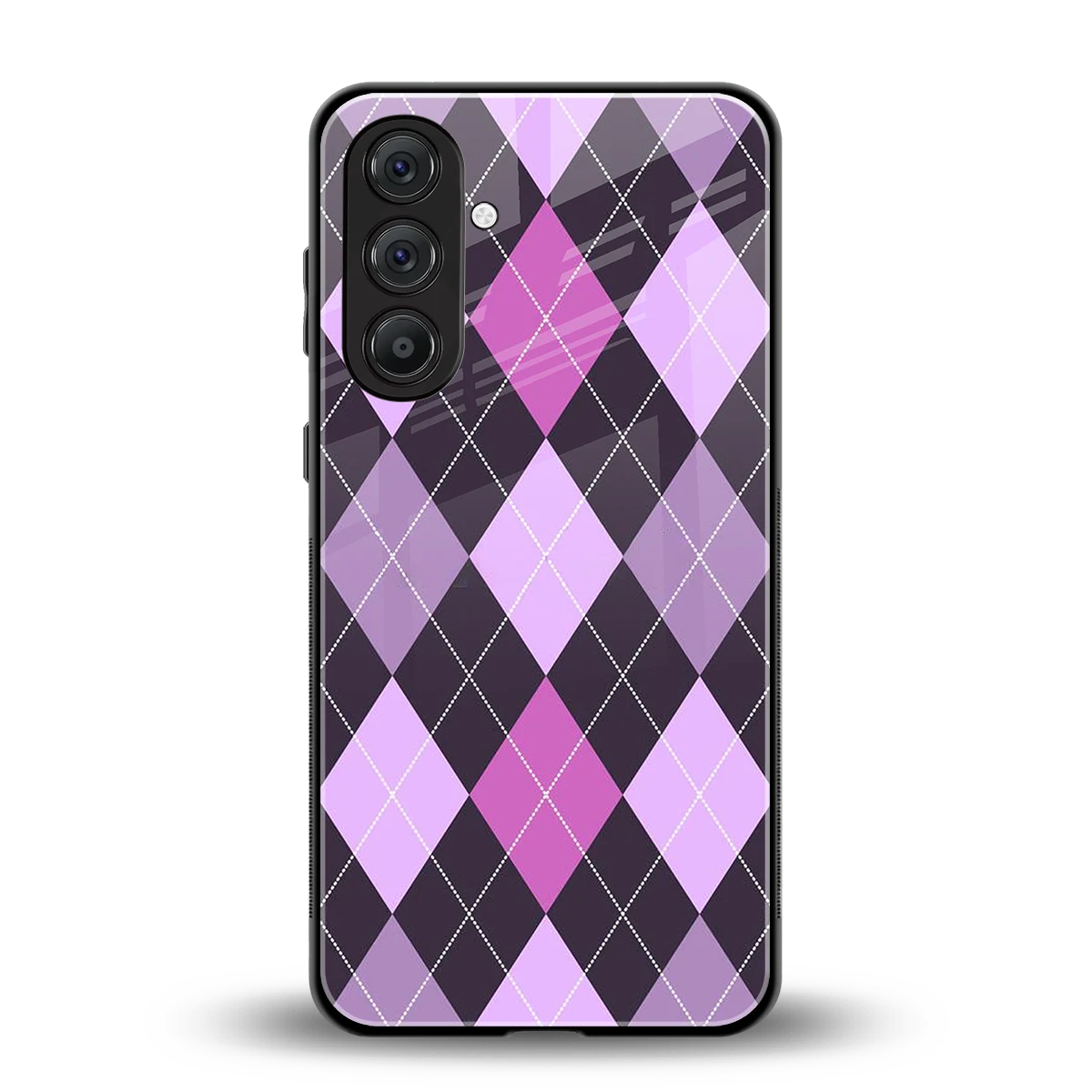 Argyle Purple back phone cover | glass case for samsung galaxy a55 5g