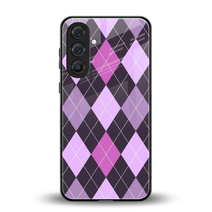 Argyle Purple back phone cover | glass case for samsung galaxy m36 5g