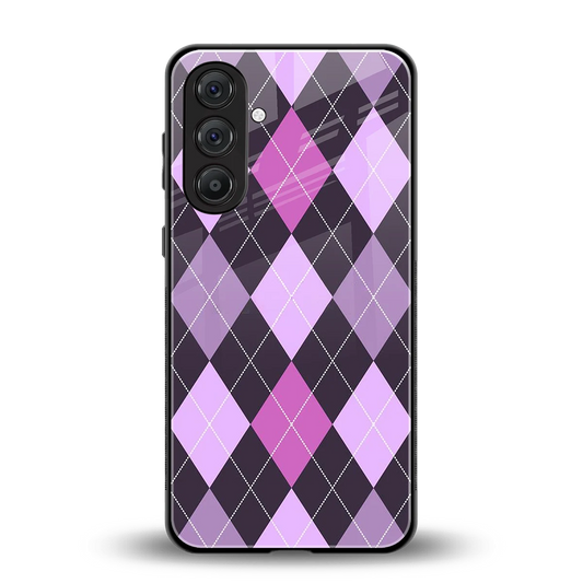 Argyle Purple back phone cover | glass case for samsung galaxy m36 5g