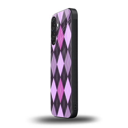 Argyle Purple samsung galaxy a55 5g mobile cover | shockproof glass phone case