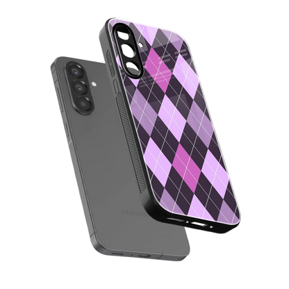 Argyle Purple sleek samsung galaxy a36 5g cover with tempered glass back and TPU edges