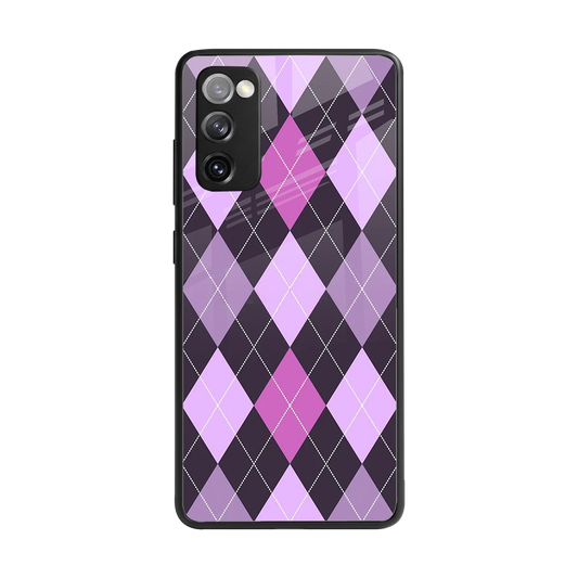 Argyle Purple back phone cover | glass case for samsung galaxy s20 fe