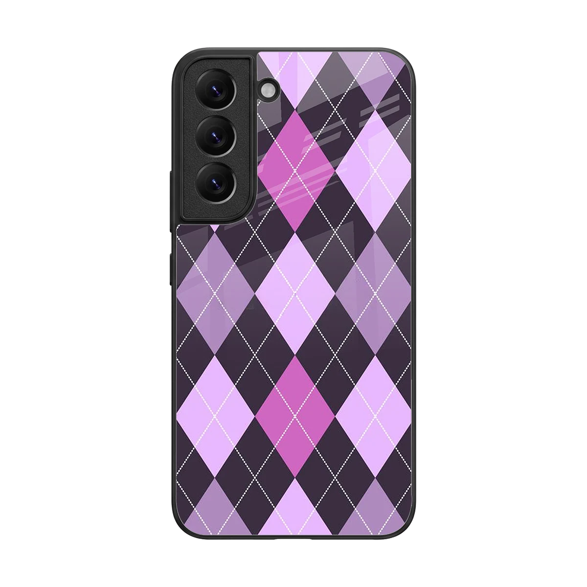 Argyle Purple back phone cover | glass case for samsung galaxy s22