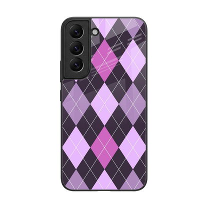 Argyle Purple back phone cover | glass case for samsung galaxy s22