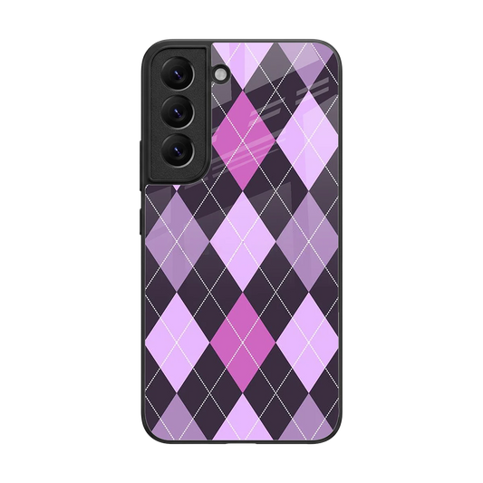 Argyle Purple back phone cover | glass case for samsung galaxy s22