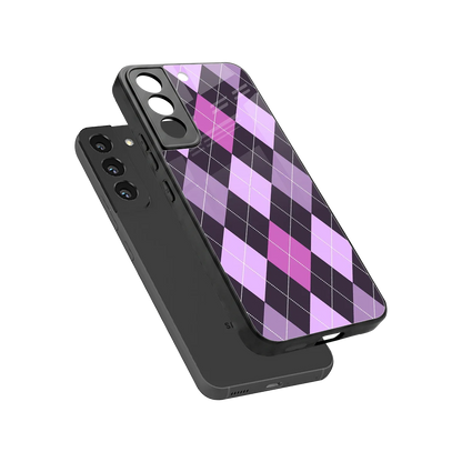 Argyle Purple sleek samsung galaxy s22 cover with tempered glass back and TPU edges