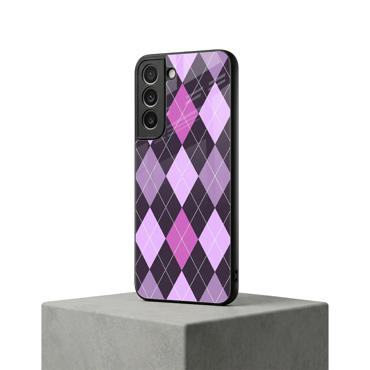 Argyle Purple samsung galaxy s22 mobile cover | shockproof glass phone case