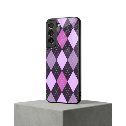 Argyle Purple samsung galaxy s22 mobile cover | shockproof glass phone case