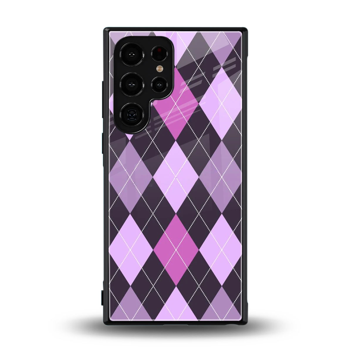 Argyle Purple back phone cover | glass case for samsung galaxy s23 ultra