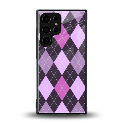 Argyle Purple back phone cover | glass case for samsung galaxy s23 ultra