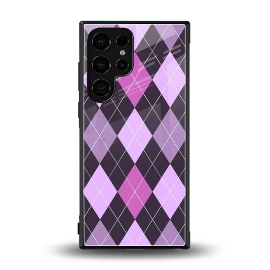 Argyle Purple back phone cover | glass case for samsung galaxy s24 ultra