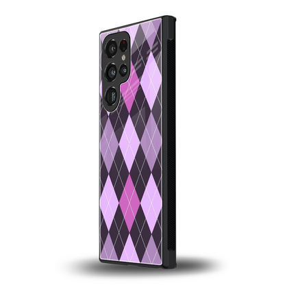 Argyle Purple samsung galaxy s23 ultra mobile cover | shockproof glass phone case