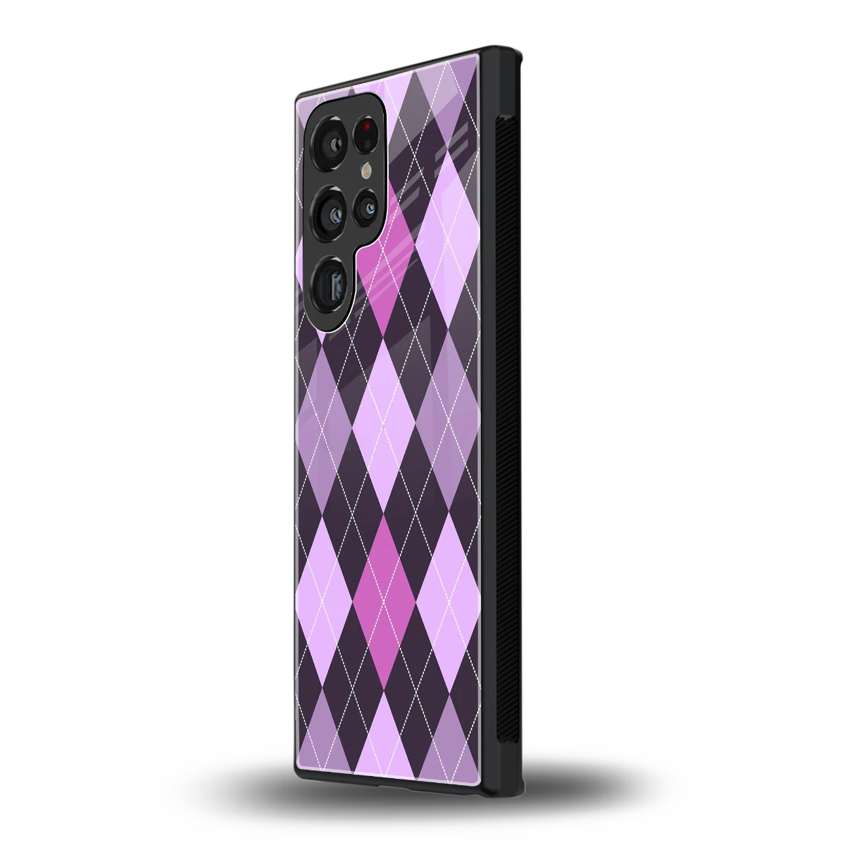 Argyle Purple samsung galaxy s24 ultra mobile cover | shockproof glass phone case