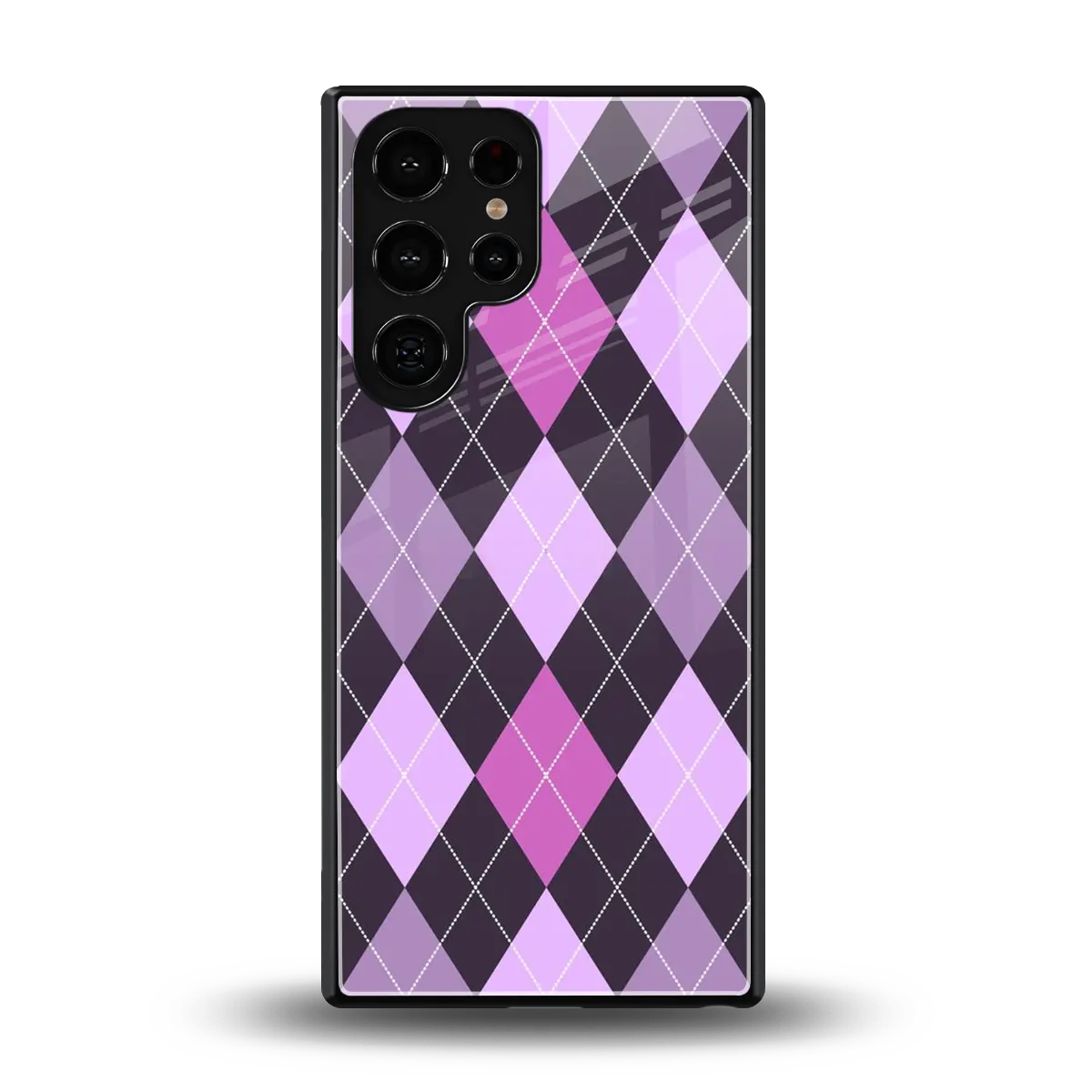 Argyle Purple back phone cover | glass case for samsung galaxy s25 ultra