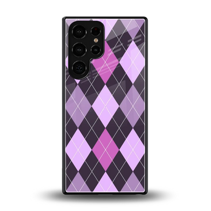 Argyle Purple back phone cover | glass case for samsung galaxy s25 ultra