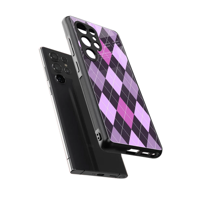 Argyle Purple sleek samsung galaxy s25 ultra cover with tempered glass back and TPU edges