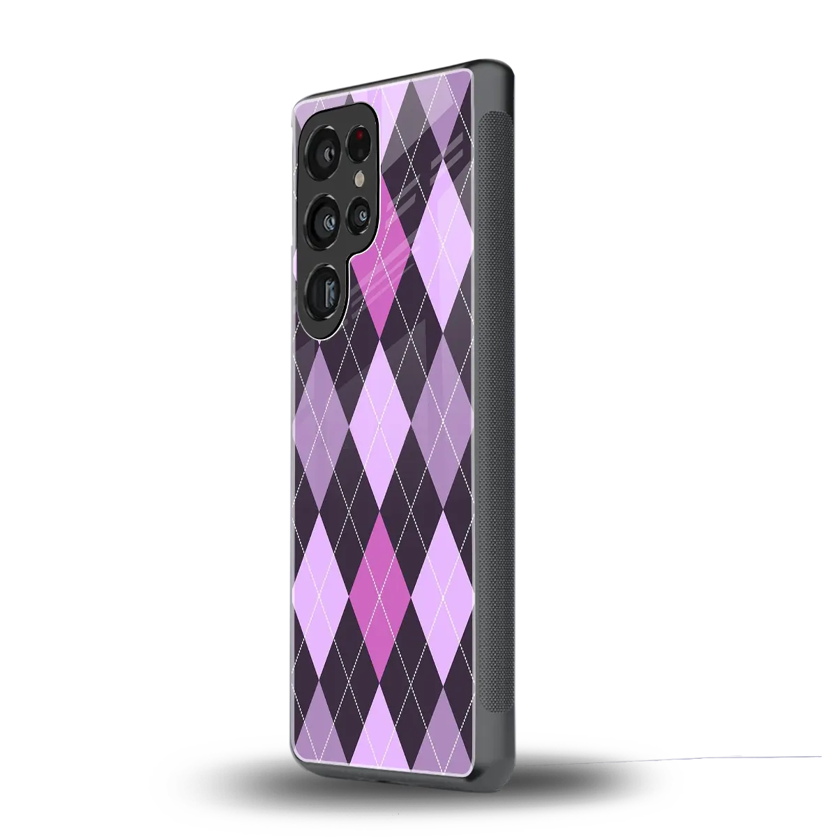 Argyle Purple samsung galaxy s25 ultra mobile cover | shockproof glass phone case