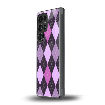 Argyle Purple samsung galaxy s25 ultra mobile cover | shockproof glass phone case