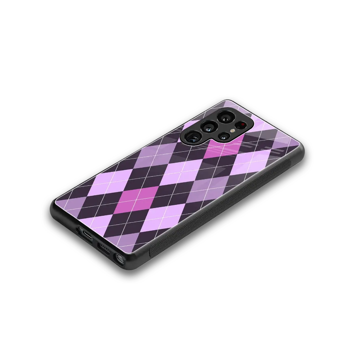 Argyle Purple stylish phone case for samsung galaxy s25 ultra | glossy glass and slim fit