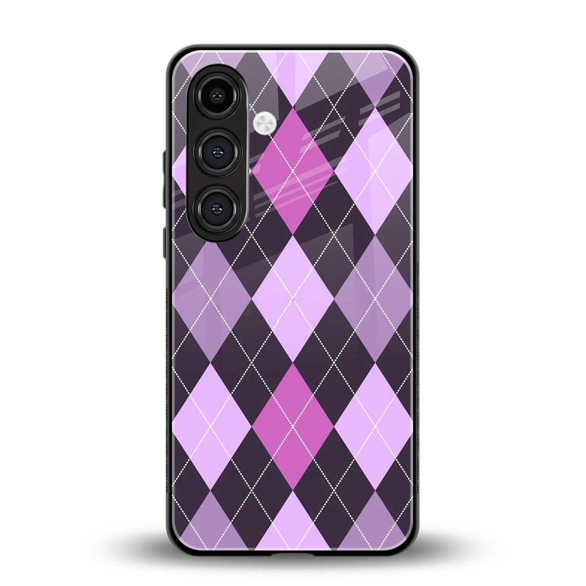 Argyle Purple back phone cover | glass case for samsung galaxy s25 fe