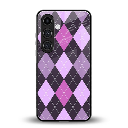 Argyle Purple back phone cover | glass case for samsung galaxy s25 fe