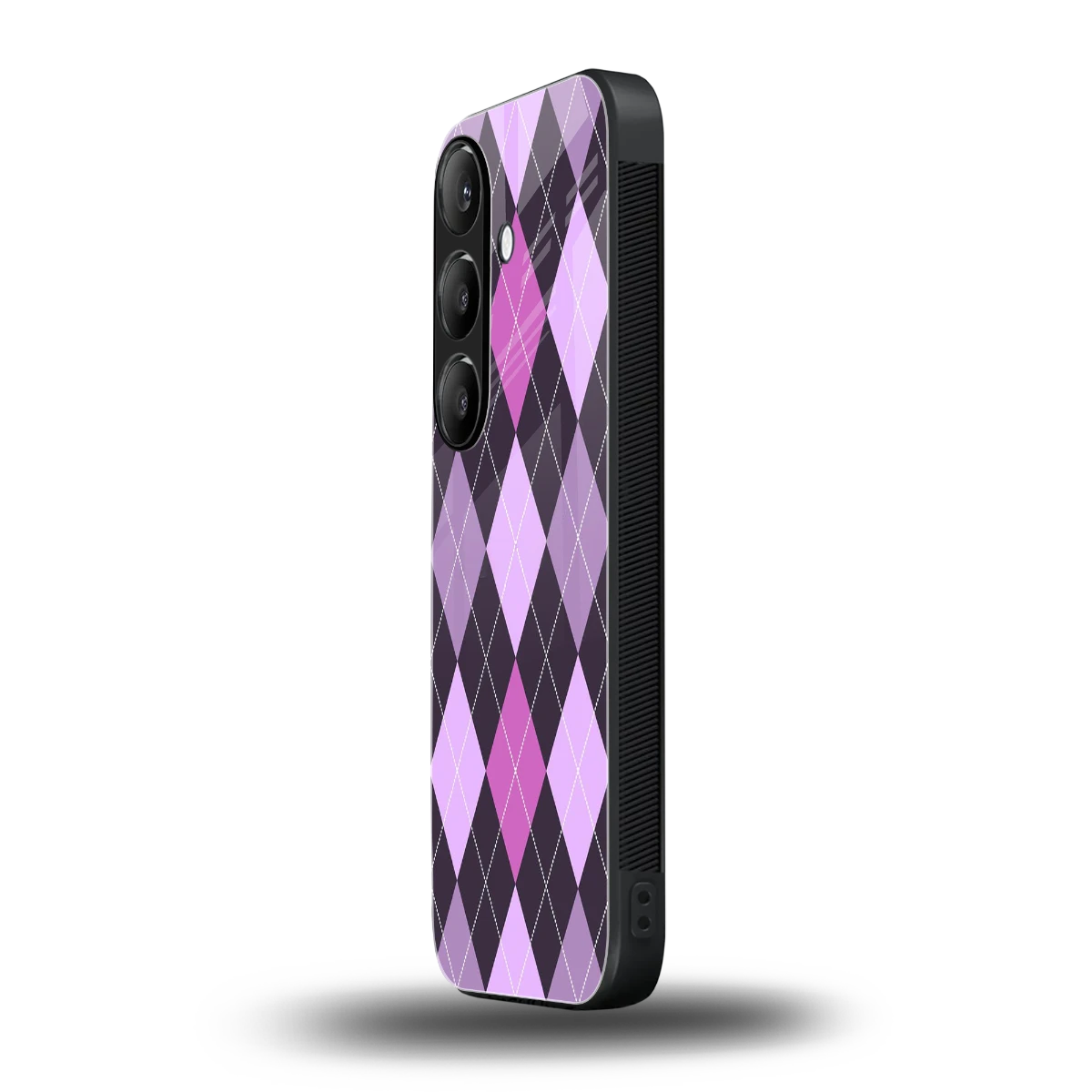 Argyle Purple samsung galaxy s24 plus mobile cover | shockproof glass phone case