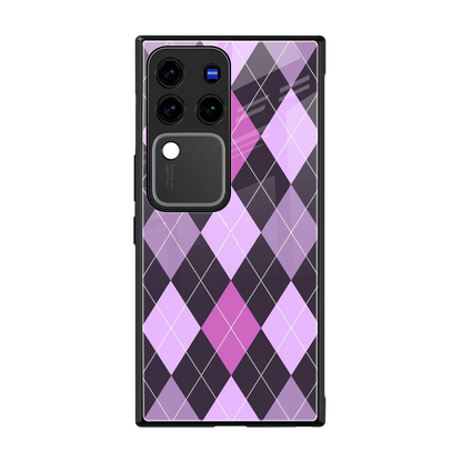 Argyle Purple back phone cover | glass case forvivo v30 pro