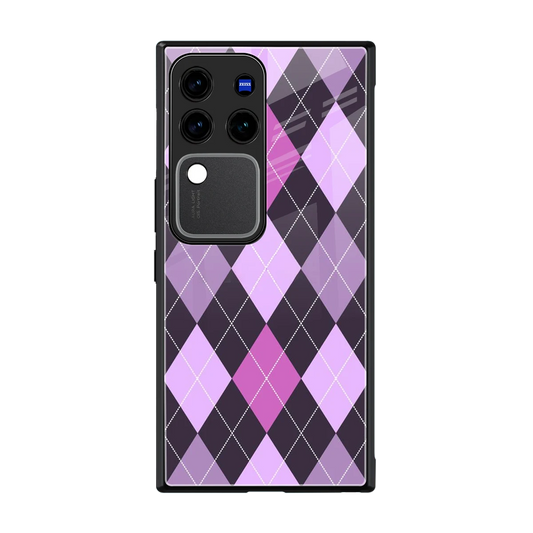 Argyle Purple back phone cover | glass case forvivo v30 pro
