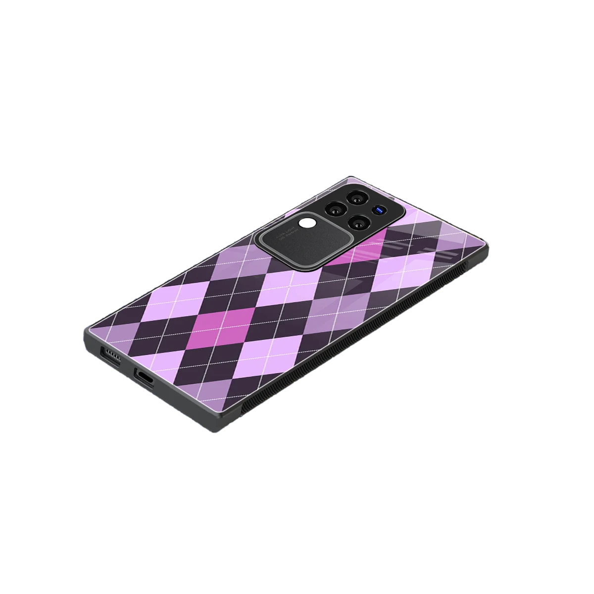 Argyle Purple stylish phone case forvivo v30 pro | glossy glass and slim fit