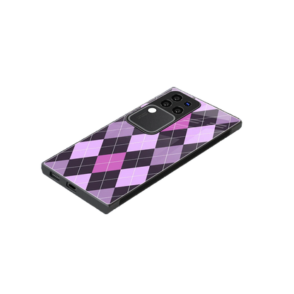 Argyle Purple stylish phone case forvivo v30 pro | glossy glass and slim fit