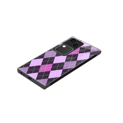 Argyle Purple stylish phone case for vivo v30 | glossy glass and slim fit