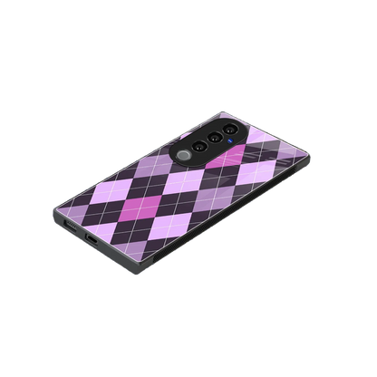 Argyle Purple stylish phone case for vivo v40 pro | glossy glass and slim fit