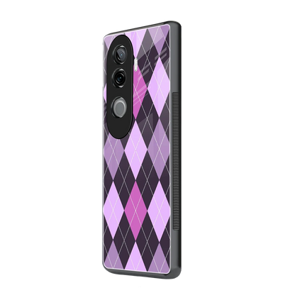 Argyle Purple vivo v40e mobile cover | shockproof glass phone case