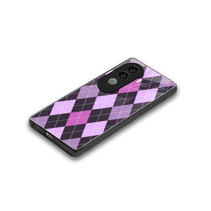 Argyle Purple stylish phone case for vivo v40e | glossy glass and slim fit