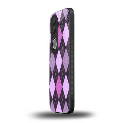 Argyle Purple vivo v50 mobile cover | shockproof glass phone case
