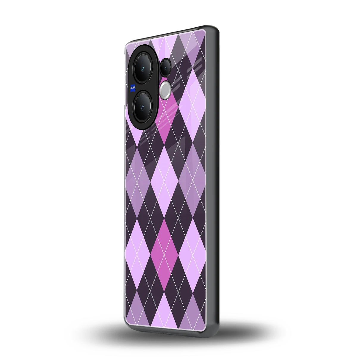 Argyle Purple vivo v60 mobile cover | shockproof glass phone case