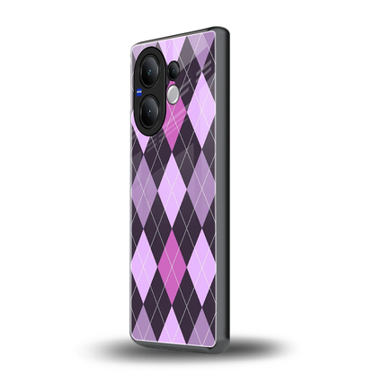 Argyle Purple vivo v60 mobile cover | shockproof glass phone case