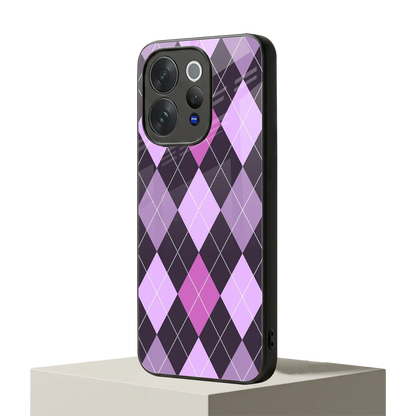 Argyle Purple vivo v70 elite mobile cover | shockproof glass phone case