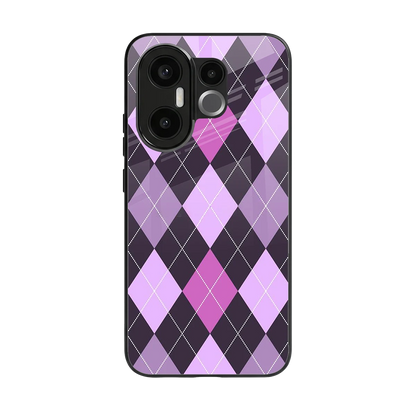 Argyle Purple back phone cover | glass case for vivo x200 fe