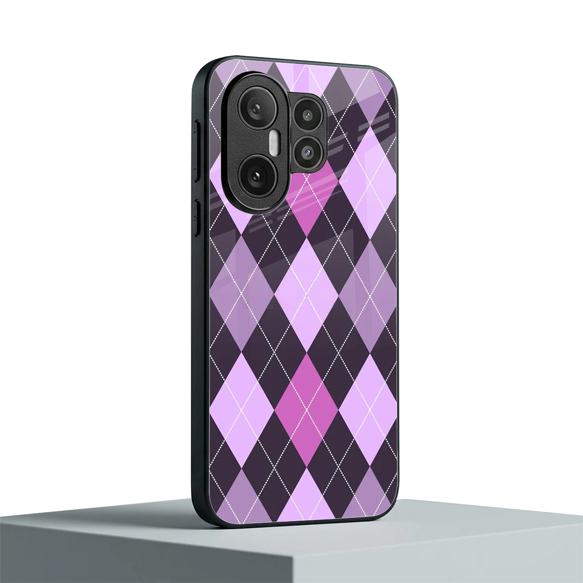 Argyle Purple vivo x200 fe mobile cover | shockproof glass phone case
